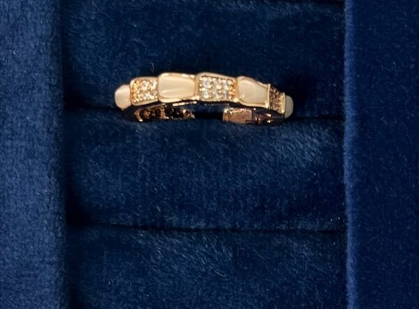 TB rose gold plated crystal studded Anti Tarnish Adjustable finger ring