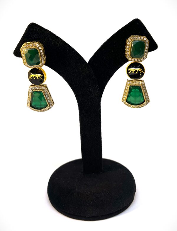 Green stone Sabya Earings Set - Image 2