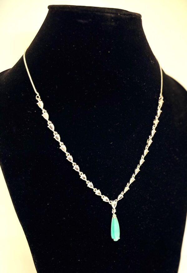 TB Sea green Ocean Drop cut with American Zircon Set - Image 3