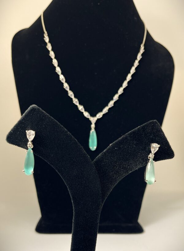 TB Sea green Ocean Drop cut with American Zircon Set - Image 5