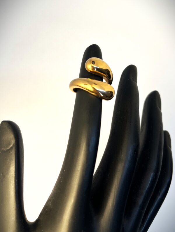 TB Rose Gold anti tarnish adjustable Ring with ocean drops wrapped design - Image 2