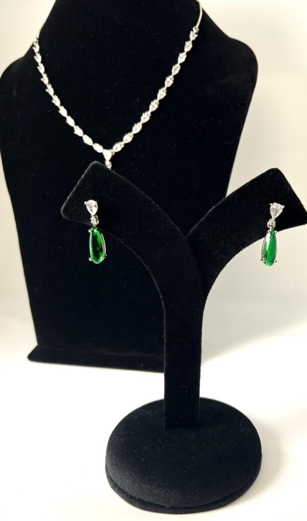 TB Seagreen Drop finest cut American Zircon set with fine cut string stone setting - Image 2