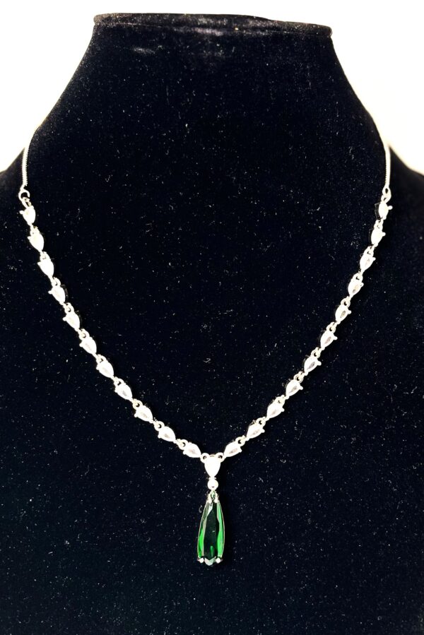 TB Seagreen Drop finest cut American Zircon set with fine cut string stone setting - Image 3