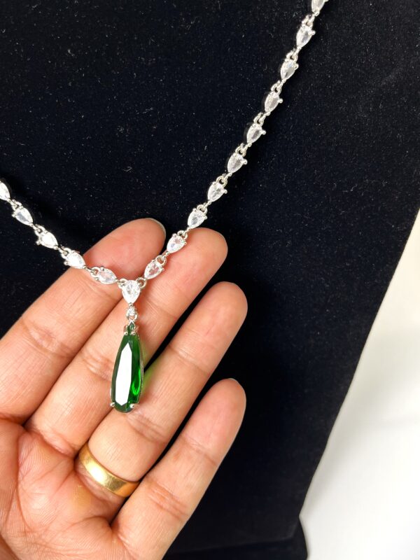 TB Seagreen Drop finest cut American Zircon set with fine cut string stone setting - Image 4