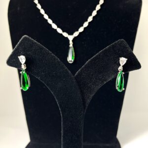 TB Seagreen Drop finest cut American Zircon set with fine cut string stone setting