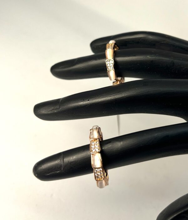 TB rose gold plated crystal studded Anti Tarnish Adjustable finger ring - Image 2