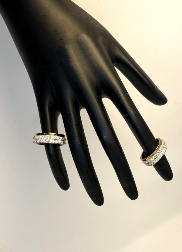 TB Rose Gold Band with White Meena diamond stringsetting 2 - Image 2