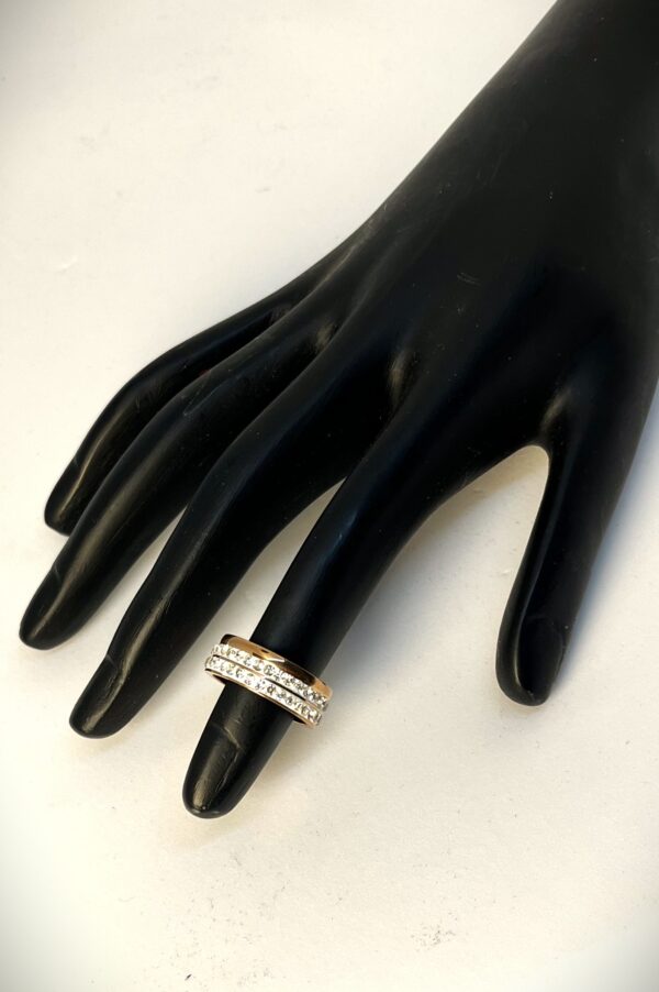 TB Rose Gold Band with White Meena diamond stringsetting 2 - Image 4
