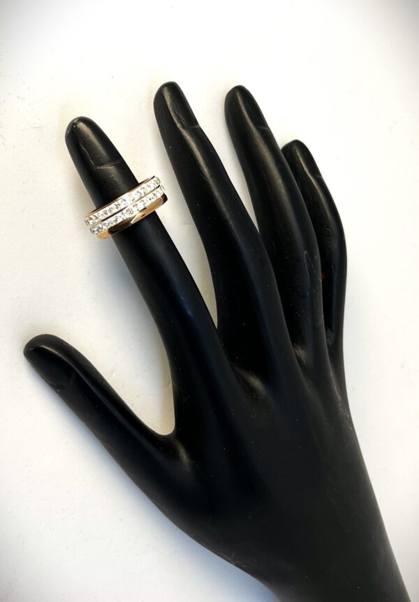 TB Rose Gold Band with White Meena diamond stringsetting 2 - Image 5