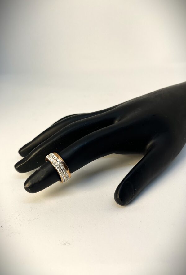 TB Rose Gold Band with White Meena diamond stringsetting 2 - Image 6