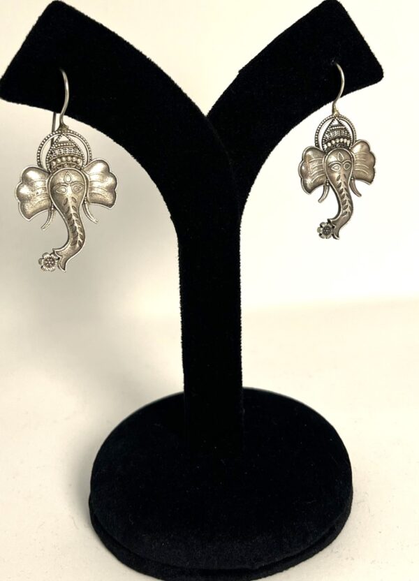 TB antique silver replica elegant and stylish ganesh ji earrings