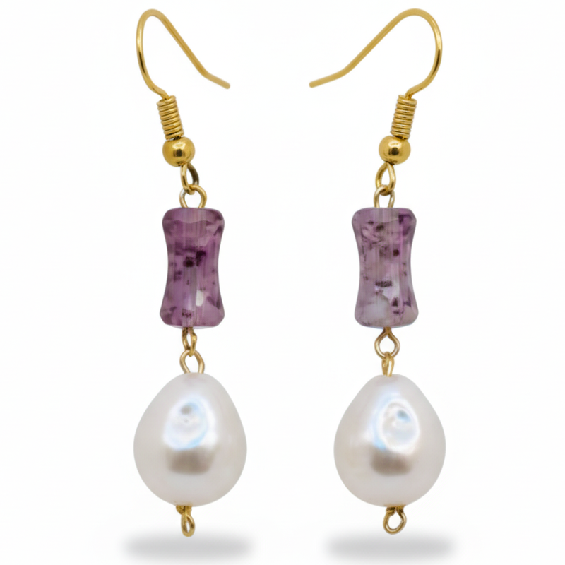 Multicolor Beaded Pearl Necklace Set with Matching Earrings - Image 4