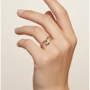 Gold Plated Snake Ring – Adjustable CZ Studded Serpent Design
