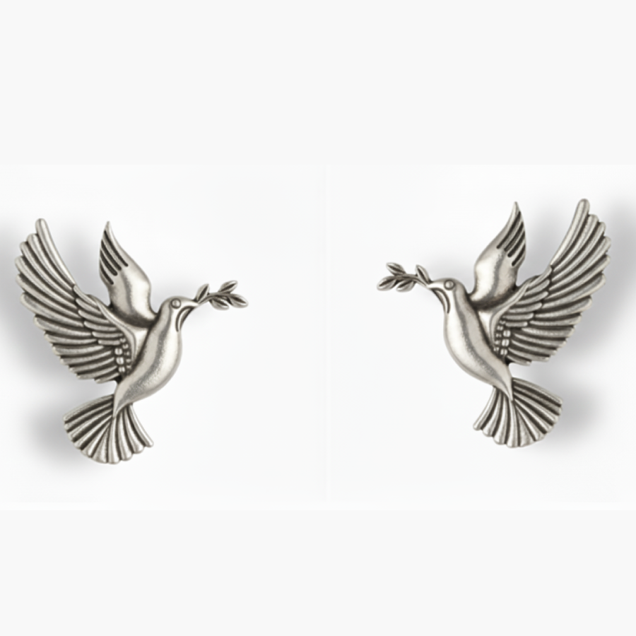 Oxidized Dove Bird Earrings – Symbol of Peace & Elegance - Image 3