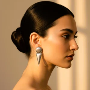 Oxidized Geometric Triangle Drop Earrings – Minimalist Statement Jewellery