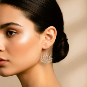 Oxidized Lotus Flower Earrings – Spiritual & Elegant Jewellery
