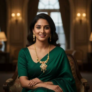 Traditional Gold Temple Necklace Set with Earrings – Antique Finish