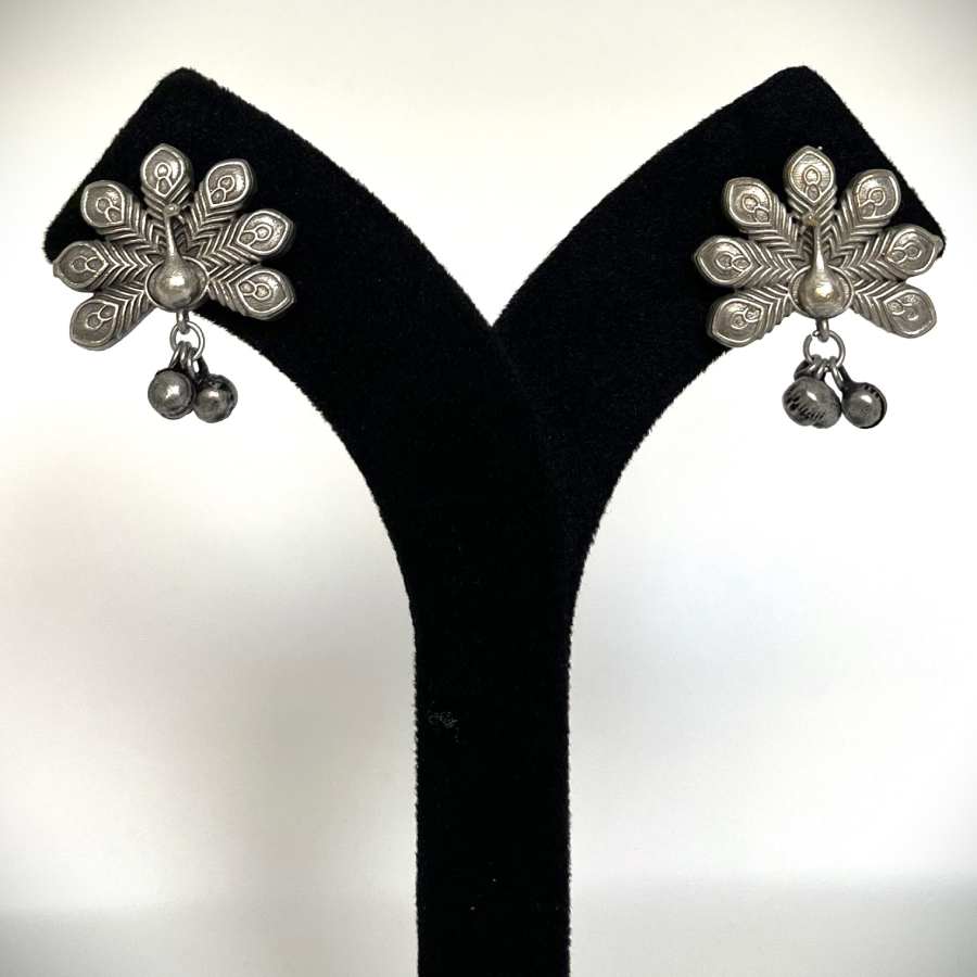 Oxidized Peacock Design Earrings – Ethnic Boho Jewellery - Image 4