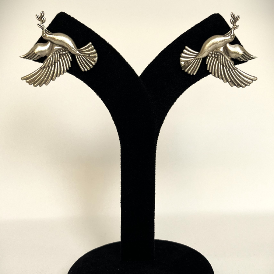 Oxidized Dove Bird Earrings – Symbol of Peace & Elegance - Image 6