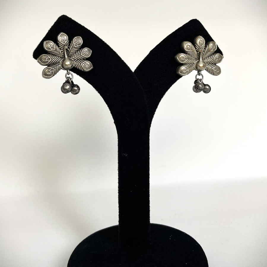 Oxidized Peacock Design Earrings – Ethnic Boho Jewellery - Image 6