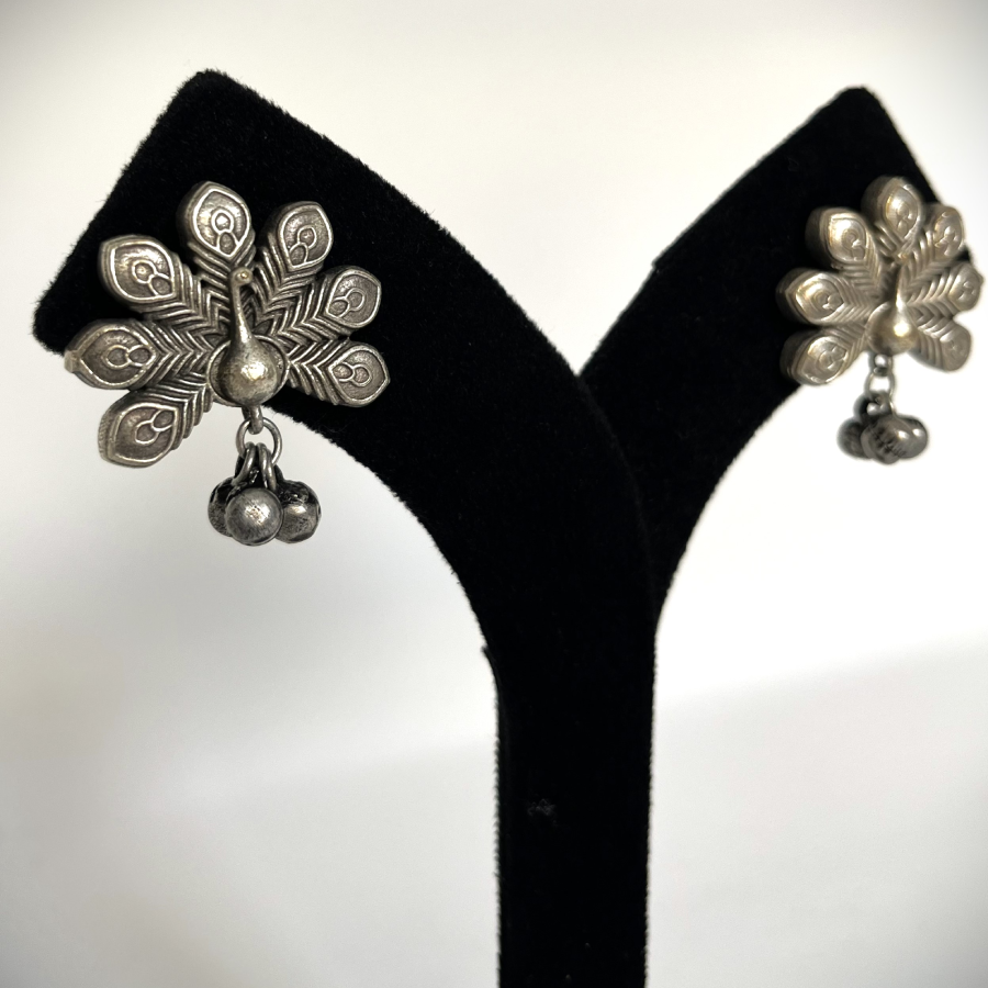Oxidized Peacock Design Earrings – Ethnic Boho Jewellery - Image 7