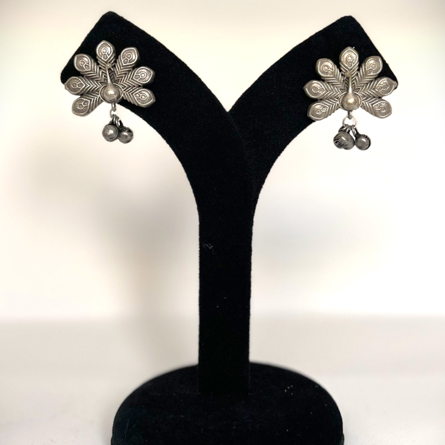 Oxidized Peacock Design Earrings – Ethnic Boho Jewellery - Image 8