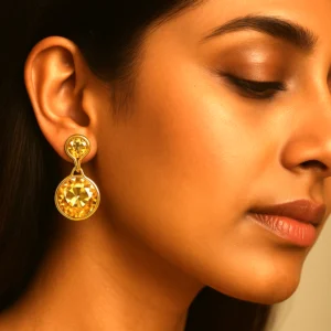 Elegant Gold Plated Crystal Drop Earrings