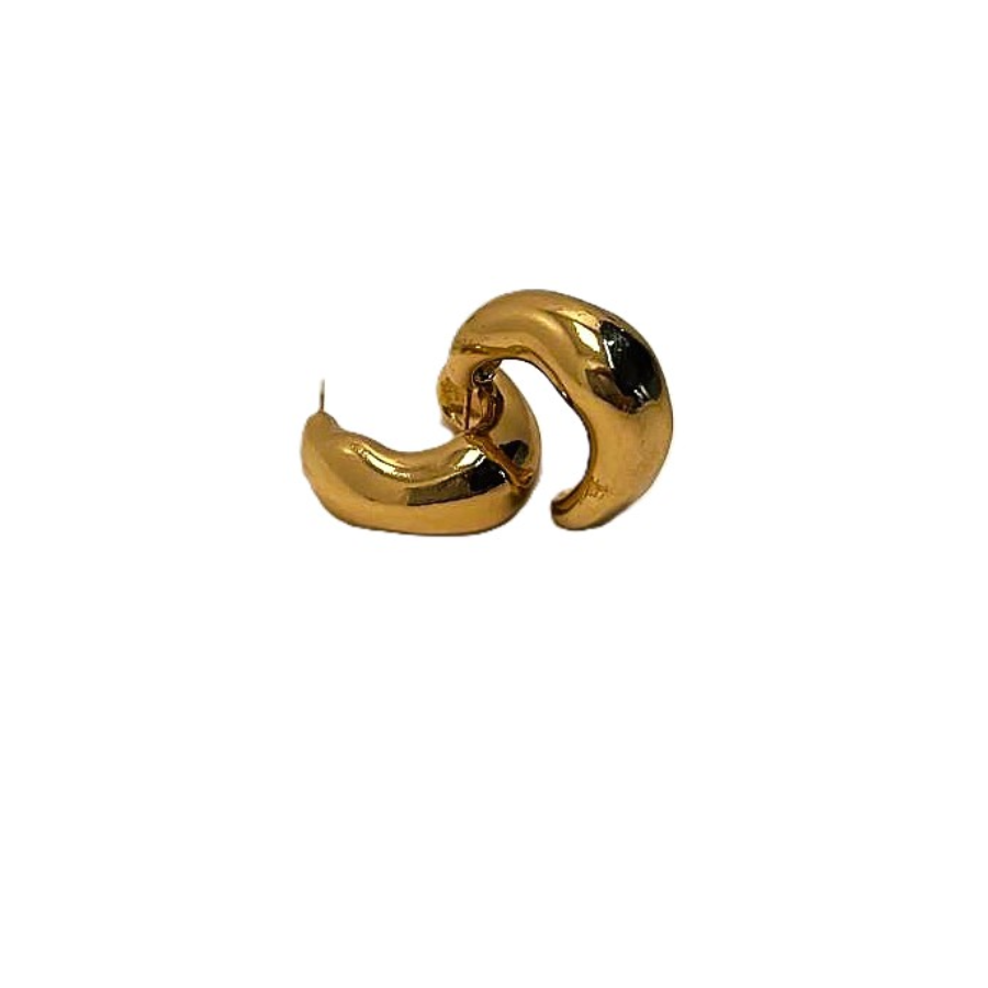 Elegant Minimalist Gold Crescent Hoop Earrings - Image 5