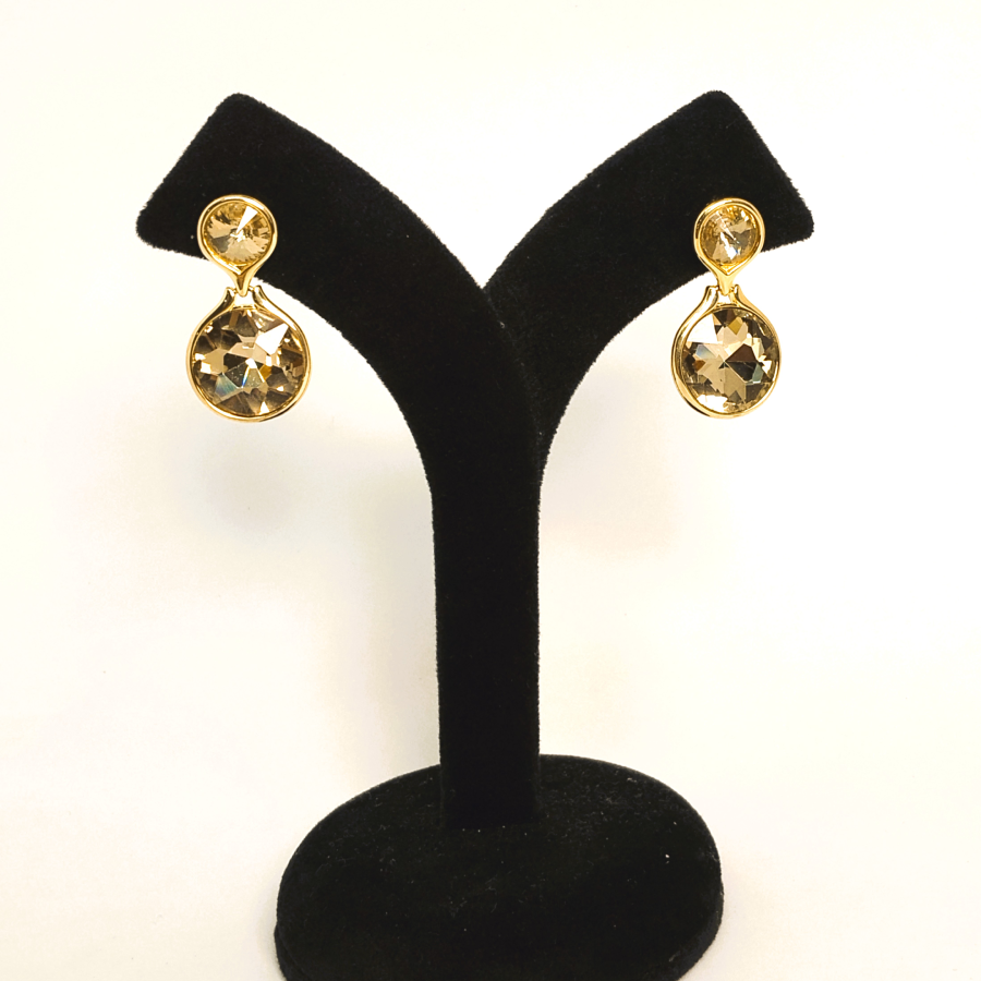 Elegant Gold Plated Crystal Drop Earrings - Image 4