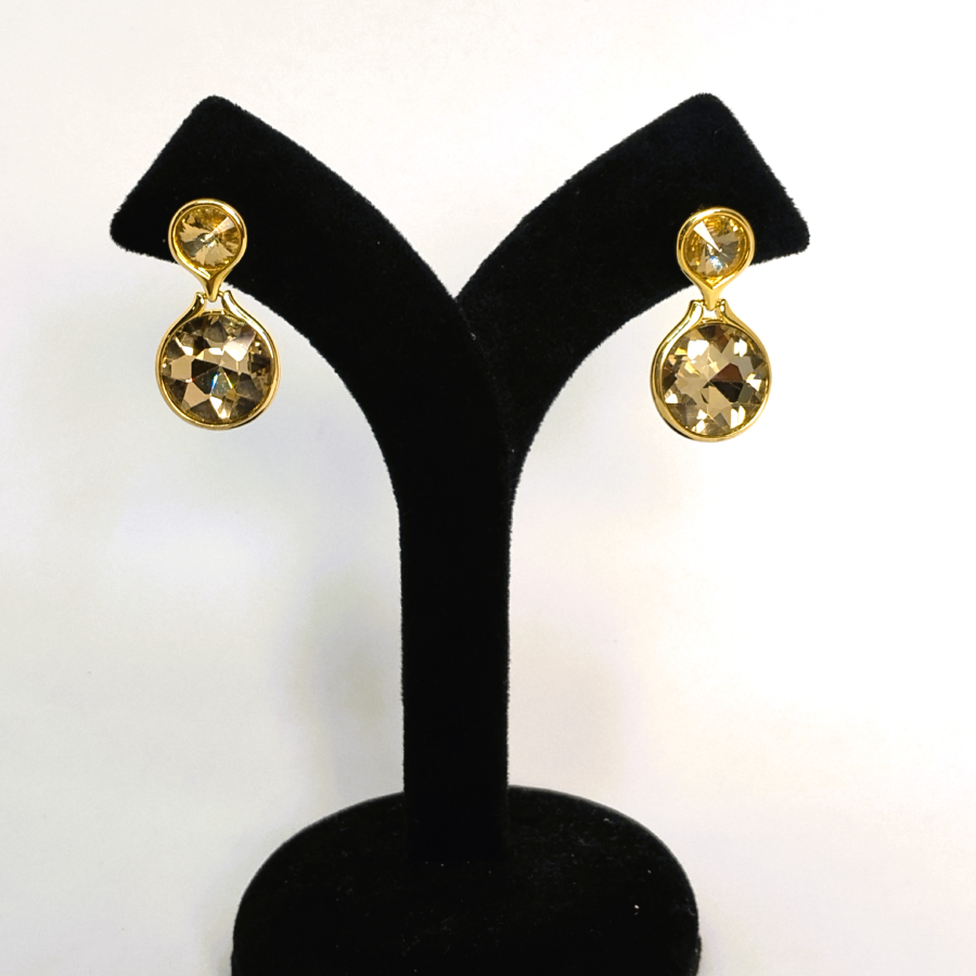 Elegant Gold Plated Crystal Drop Earrings - Image 5