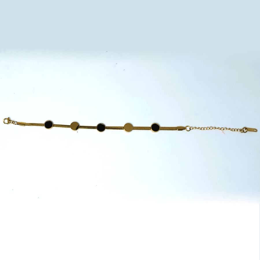 Black Enamel & Gold Minimalist Bracelet – Modern Everyday Luxury for Women - Image 5