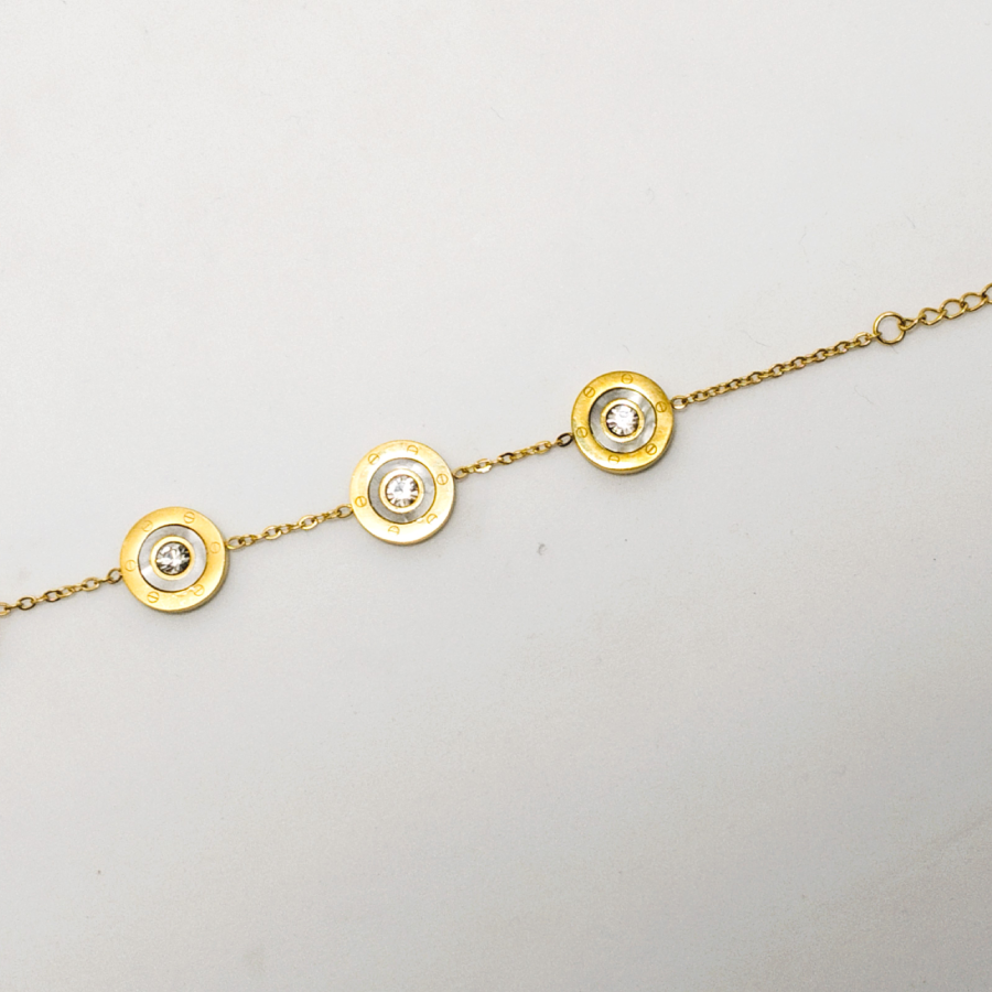 Gold Crystal Charm Bracelet – Five-Stone Adjustable Luxury Chain for Everyday & Occasion Wear - Image 6