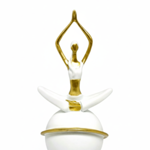 Golden Yoga Pose Namaste Figurine | Resin Home Decor Sculpture(9 cm × 16.5 cm)