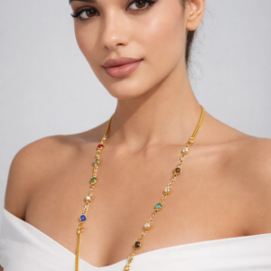 Radiant Multi-Color Crystal Station Necklace