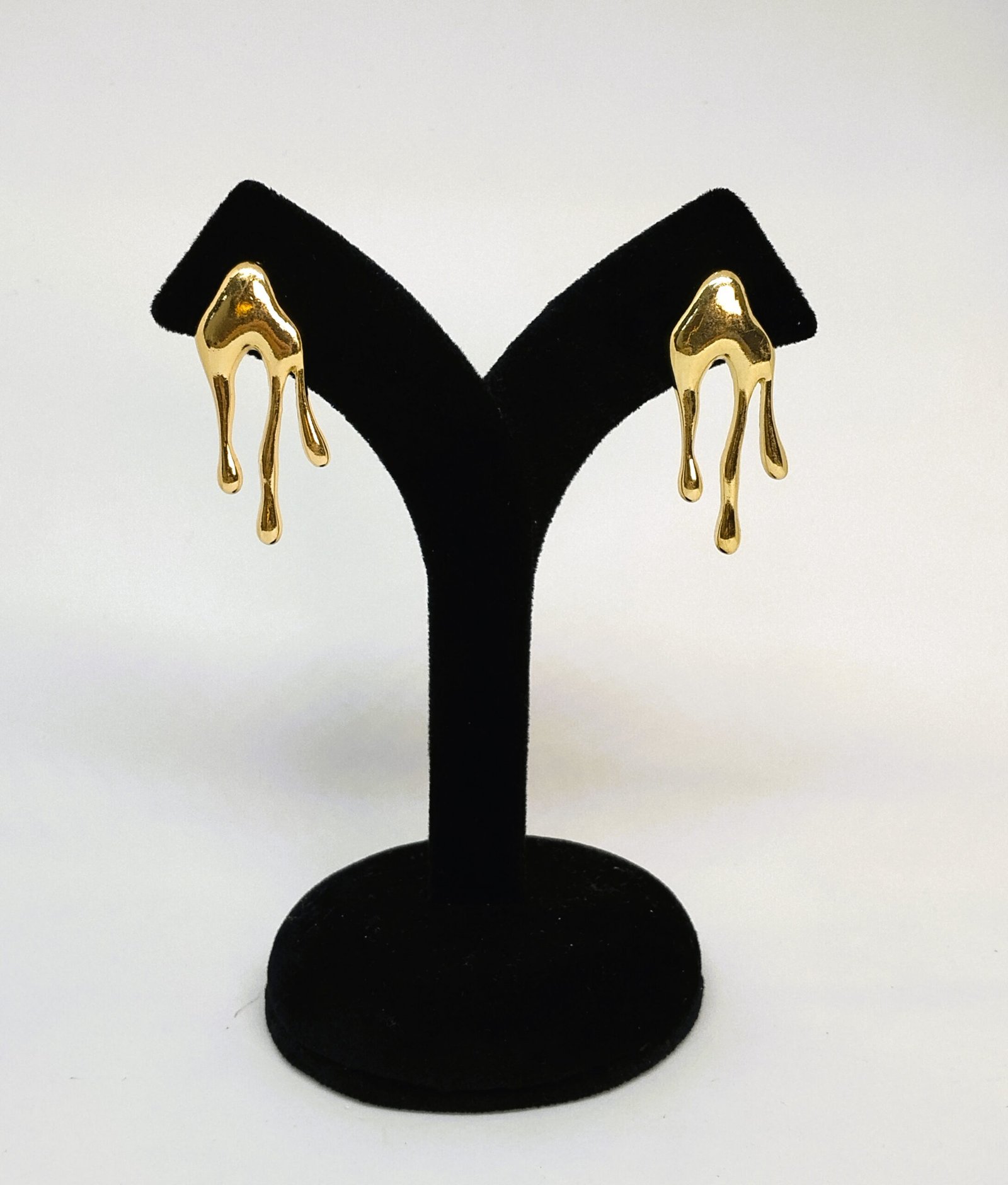 Gold Plated Modern Artistic Drip Earrings - Image 2