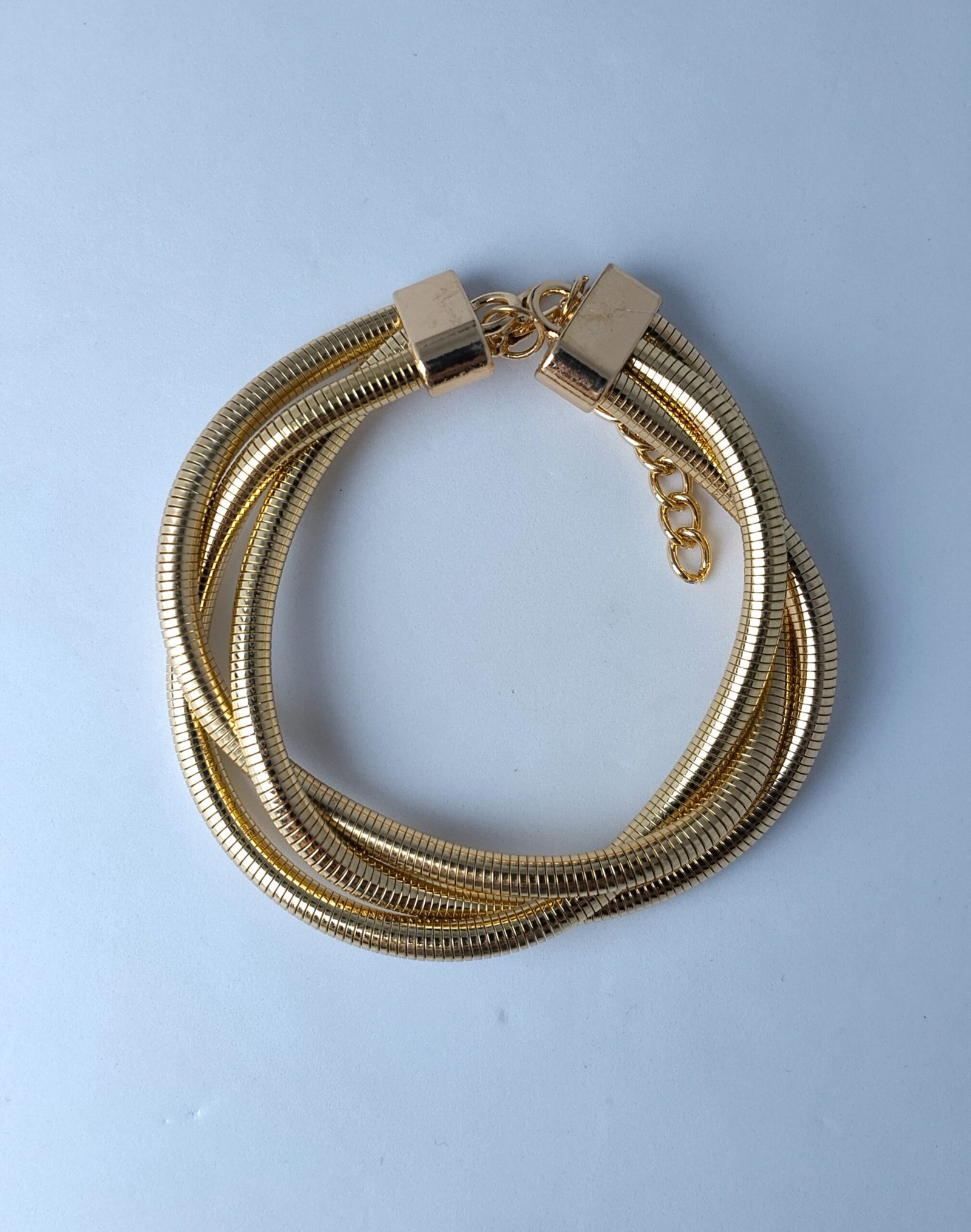 Lustrous Gold Multi-Strand Snake Chain Choker & Bracelet Set - Image 4