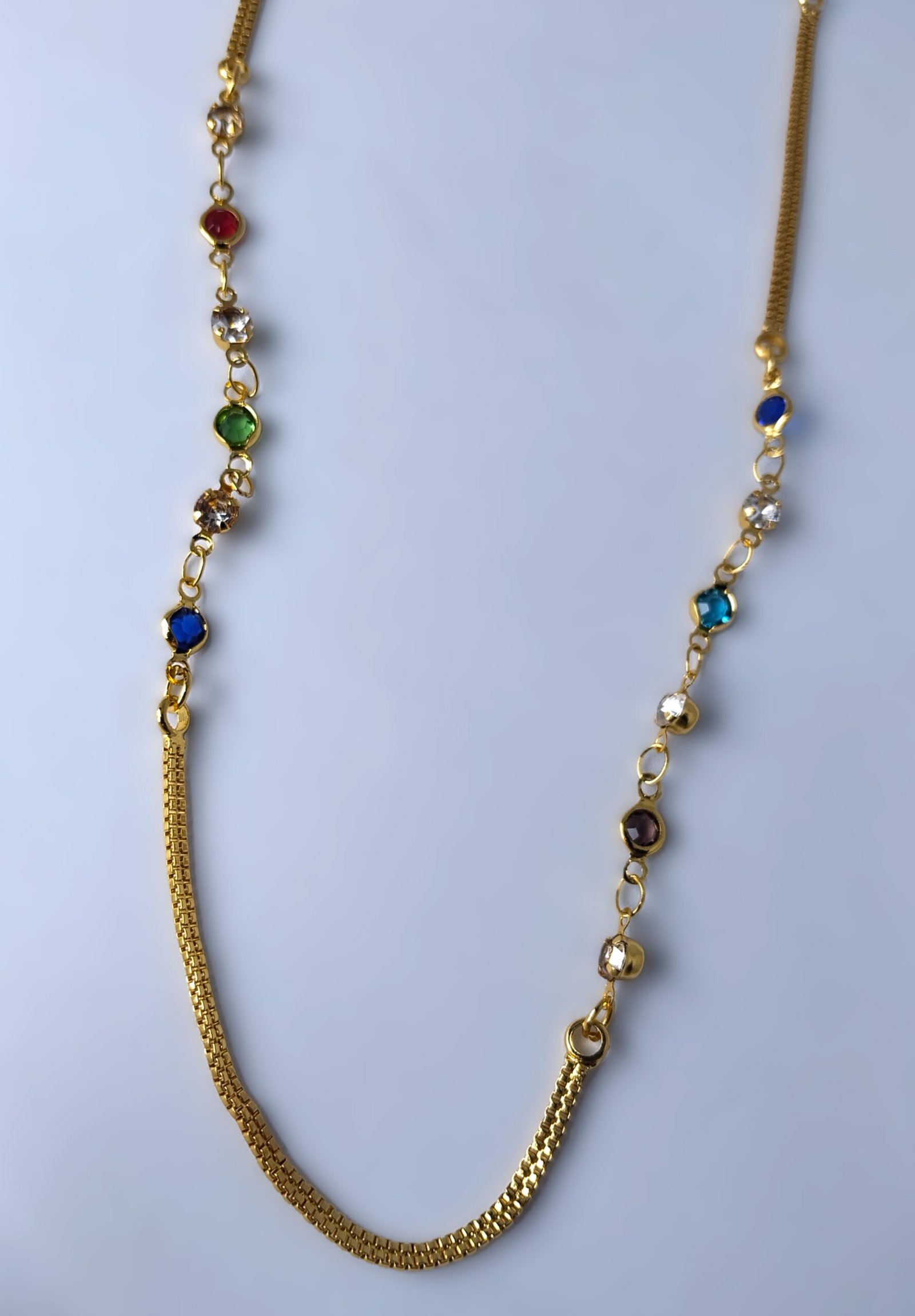 Radiant Multi-Color Crystal Station Necklace - Image 2