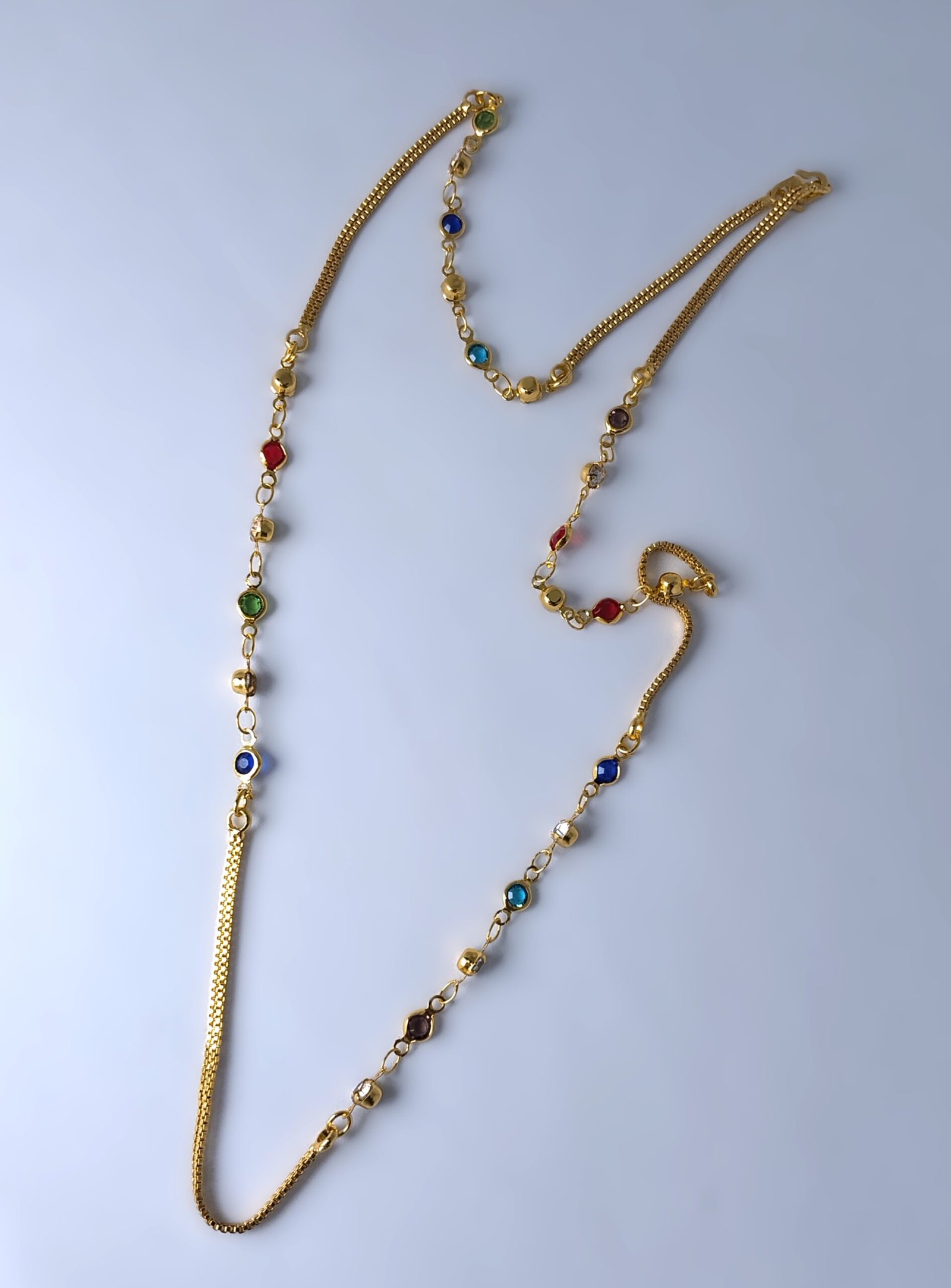 Radiant Multi-Color Crystal Station Necklace - Image 3