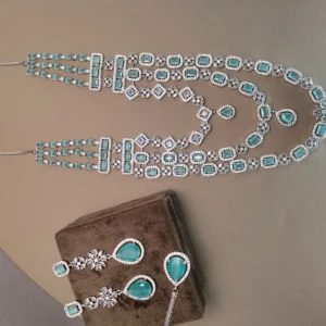 Regal Aqua & Crystal Layered 3-Piece Statement Set