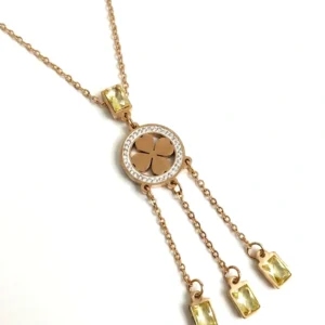 CZ Crystal Floral Gold Pendant Drop Chain| Luxury Gold Body Chain