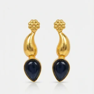 Black Sapphire Drop Dangle Earrings | Luxury Gold Earrings