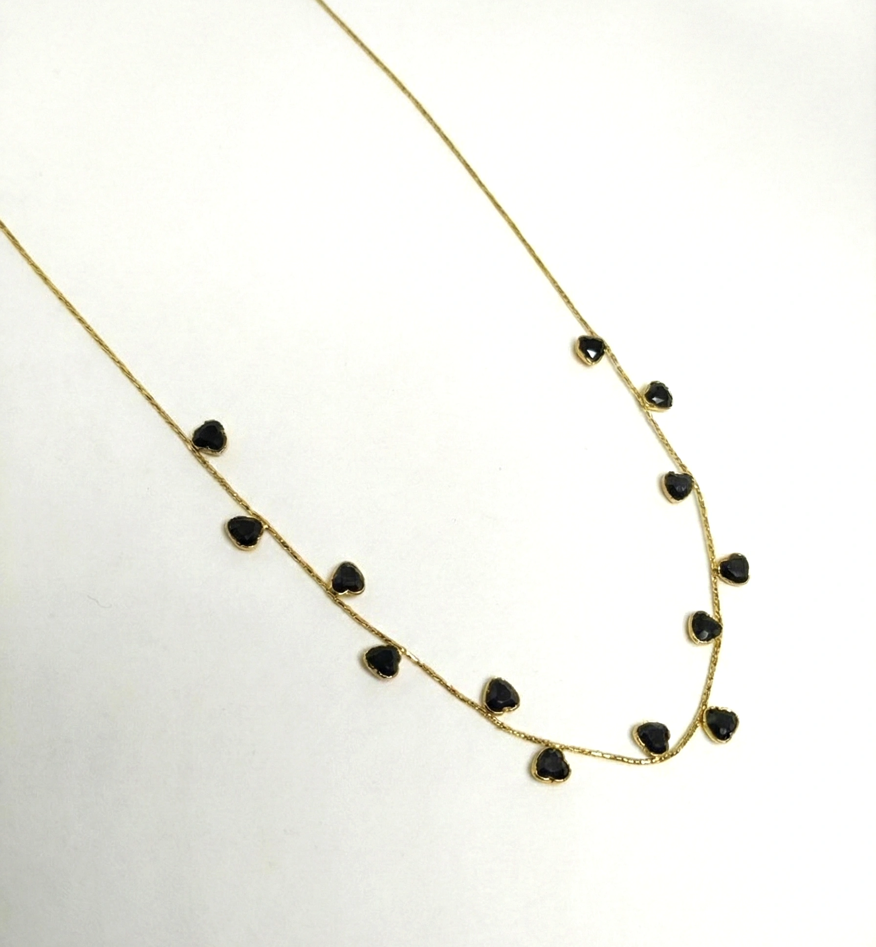 Multi Heart Charm Long Chain Necklace | Luxury Dainty Gold party wear chain - Image 2