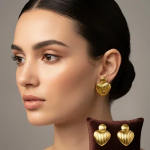 Golden Heart Studs