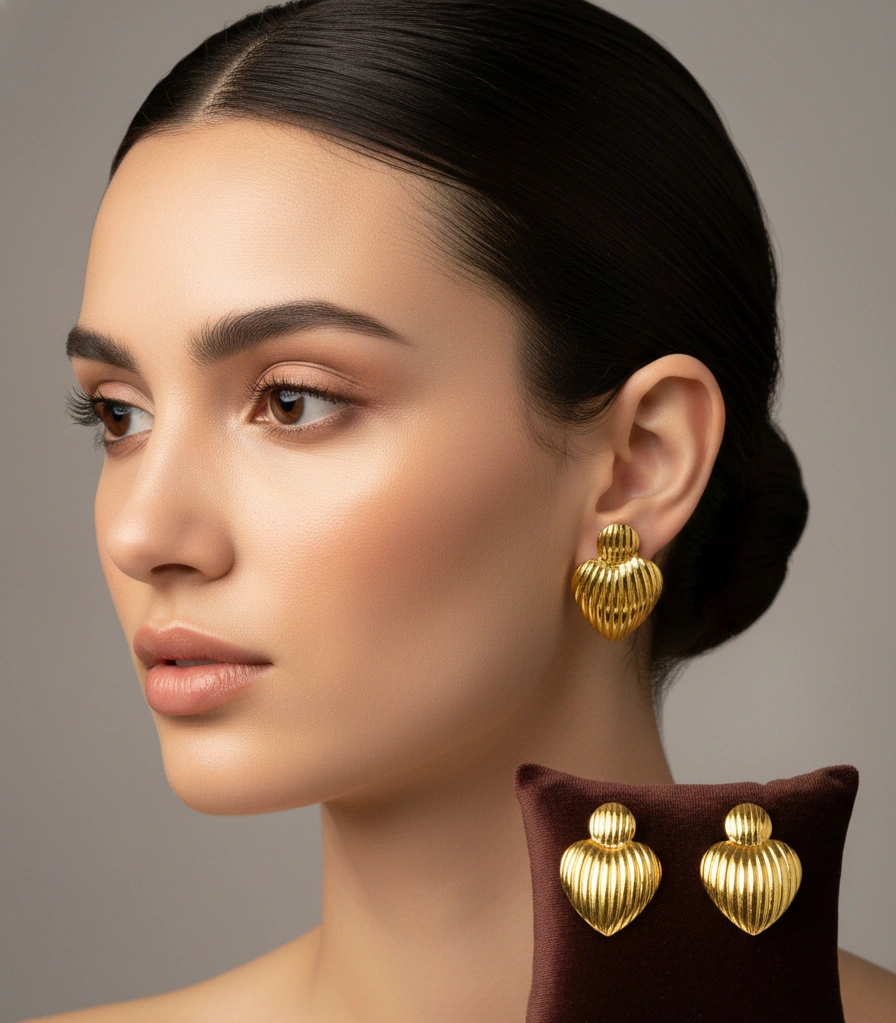 Golden Heart Studs