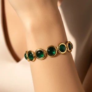 Emerald Halo Bracelet