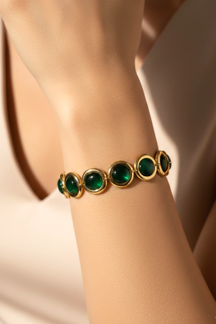 Emerald Halo Bracelet