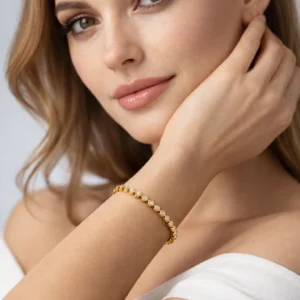 Geometric Gilded Zig-Zag Diamond Bangle