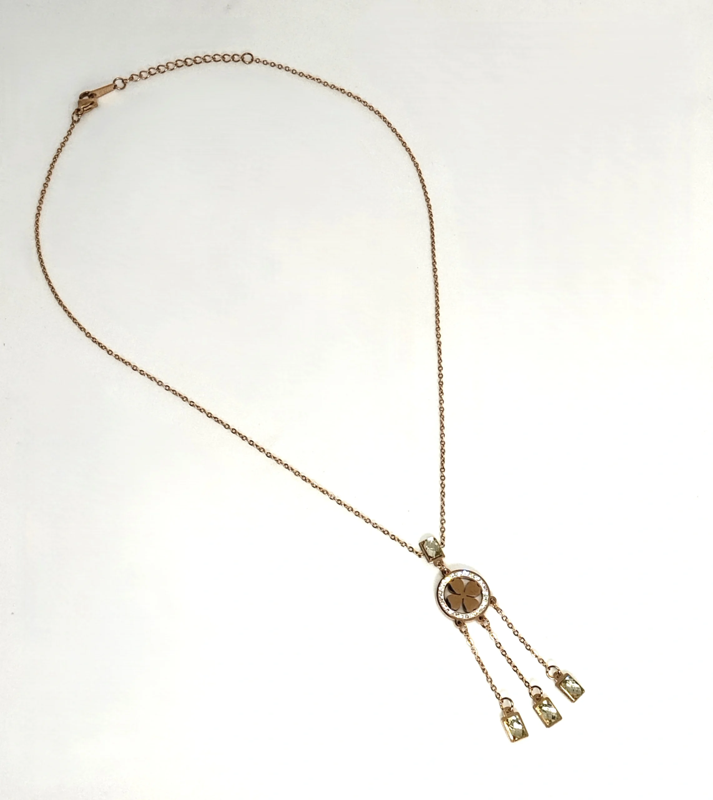 CZ Crystal Floral Gold Pendant Drop Chain| Luxury Gold Body Chain - Image 3