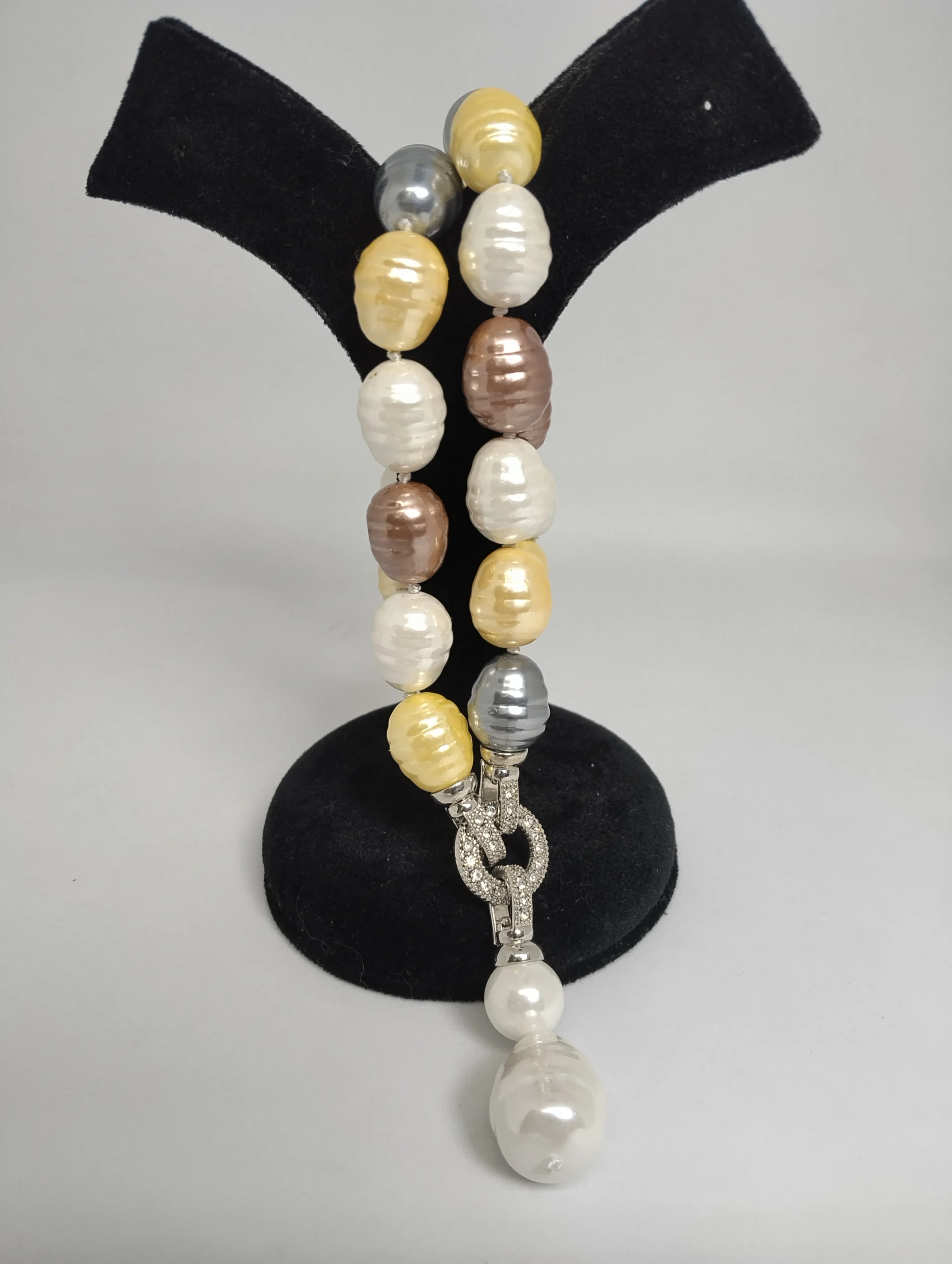 Multicolour Freshwater Pearl Necklace – Natural Baroque Pearl Drop Necklace | Elegant Layering Necklace
