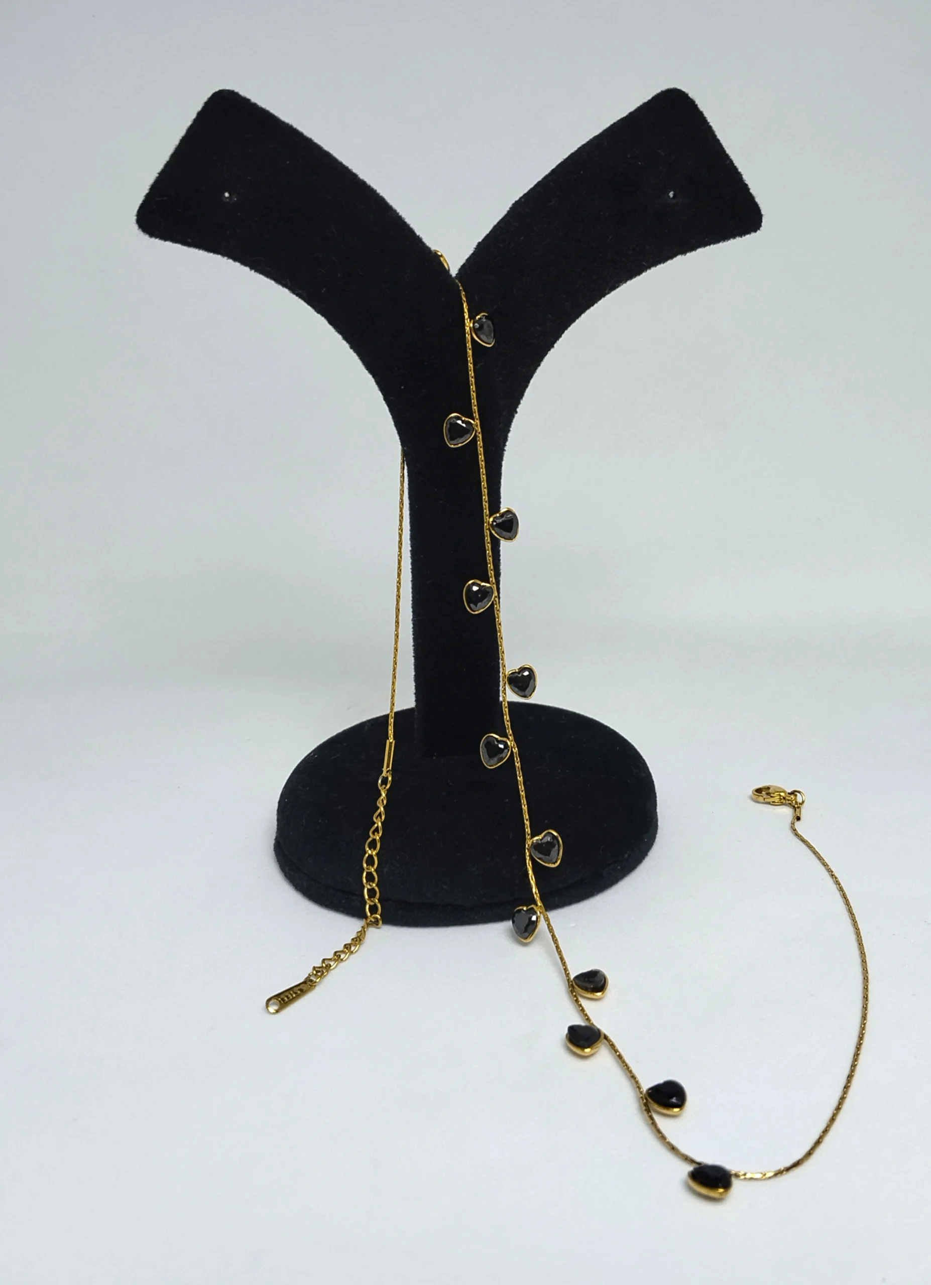 Multi Heart Charm Long Chain Necklace | Luxury Dainty Gold party wear chain - Image 3